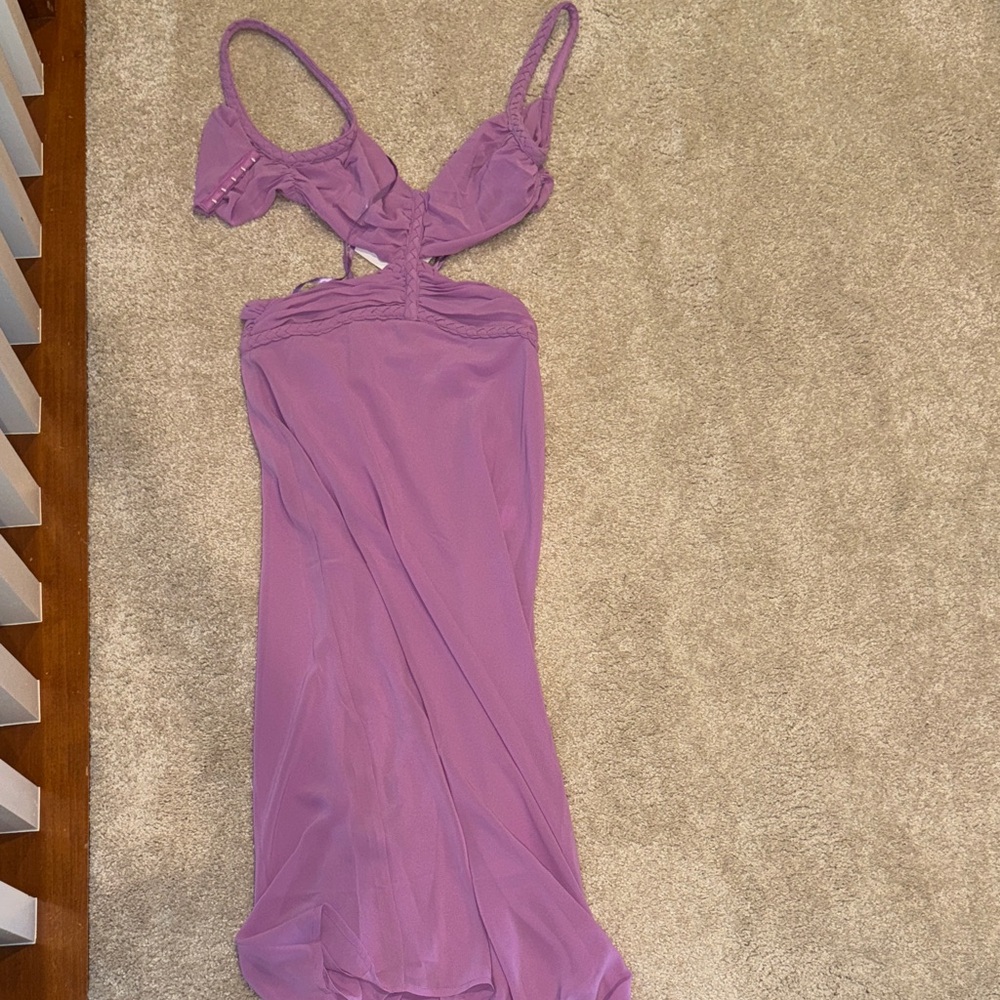 Elegant Purple Midi Dress